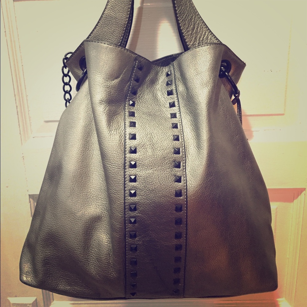 BCBGMaxAzria Black Studded Tote